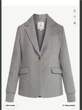 Designer inspired Gray Single-Button Tailored Blazer